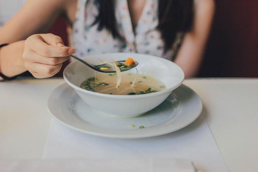 Soup bowl in sensory testing